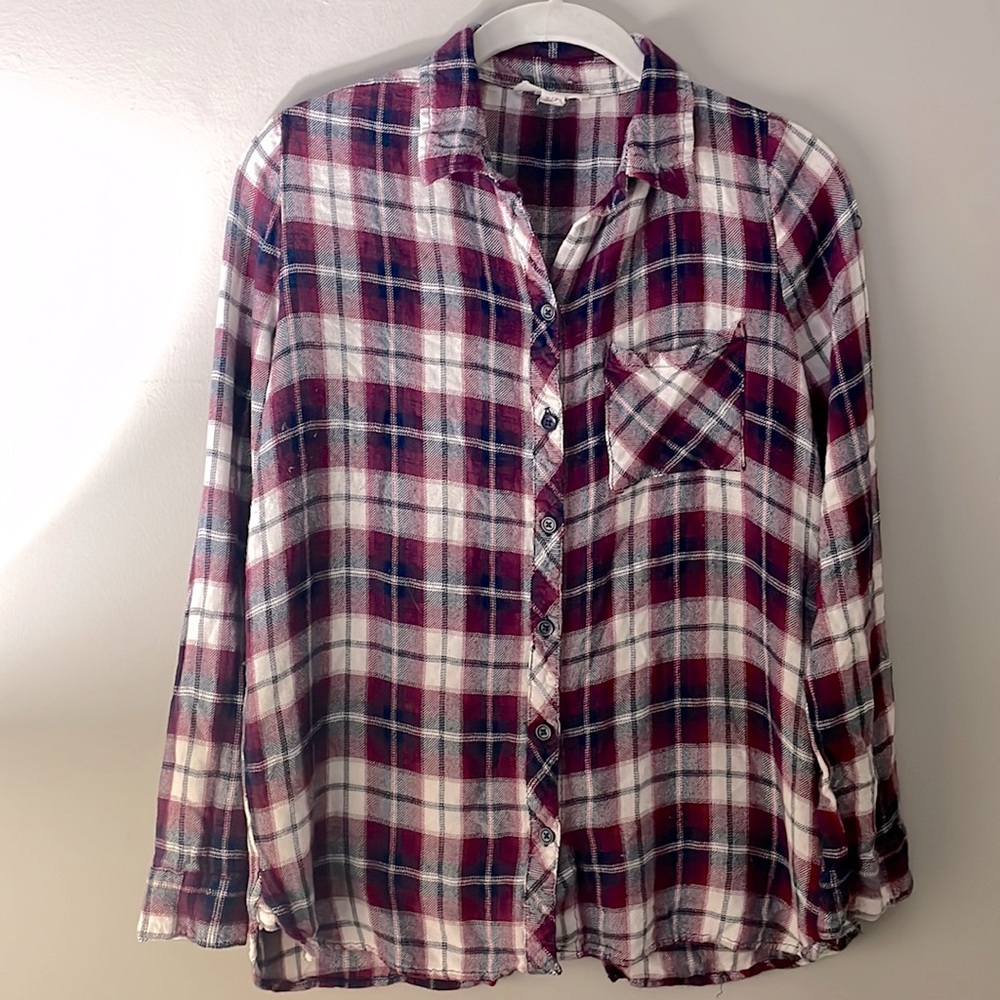 BEACH LUNCH LOUNGE BUTTON FRONT FLANNEL